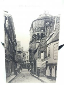 Vire France Old Dwellings Vintage Postcard c1905