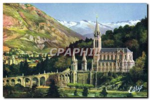 Modern Postcard Lourdes Basilica And Peak Of Jer