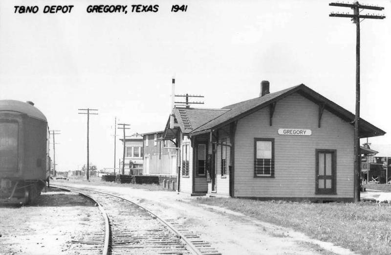 Gregory Texas Railroad Depot Real Photo Vintage Postcard KA688720