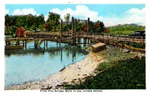 Maine  York  Sewell's Bridge , 1st Pile bridge built in United States