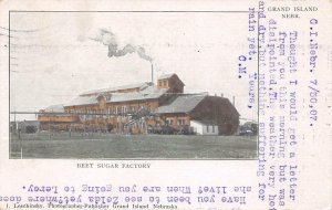 BEET SUGAR FACTORY Grand Island, Nebraska Vintage NE Postcard 1907