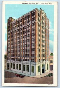 Pine Bluff Arkansas Postcard Simmons National Bank Building Exterior View 1920