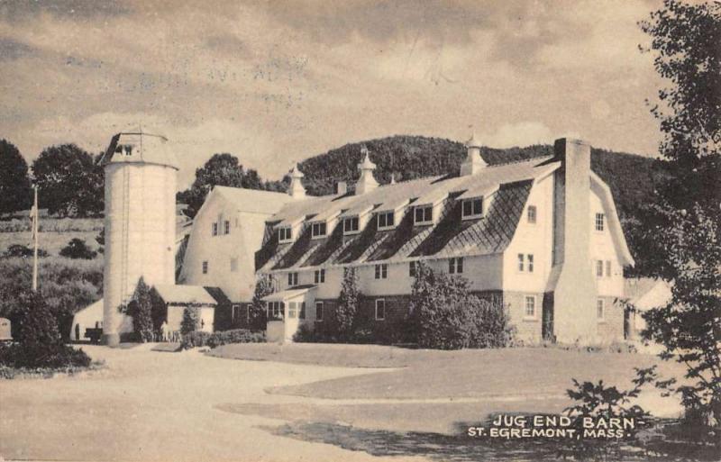 St Egremont Massachusetts Jug End Barn Street View Antique Postcard K43248