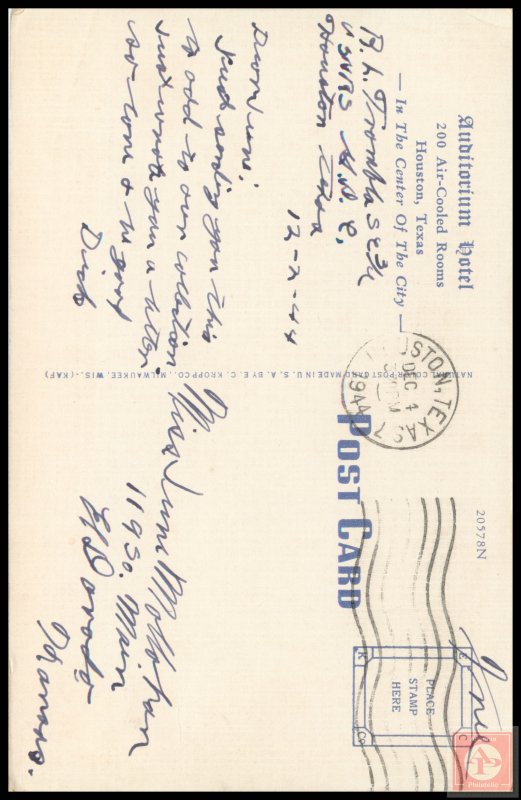 Auditorium Hotel, Houston, Texas