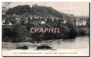 Old Postcard St Jean Pied de Port Nipple Banks of the Nive Citadel