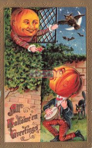 370447-Halloween, Gottschalk No 2171-5, Pumpkin Head Man Singing to Pumpkin Head
