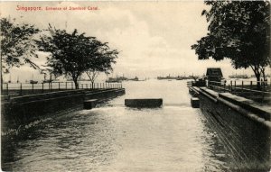 PC CPA SINGAPORE, ENTRANCE OF STAMFORD CANAL, Vintage Postcard (b18638)