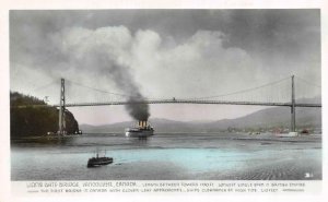 VANCOUVER, Canada   LIONS GATE BRIDGE~Ship Passing Underneath  Postcard