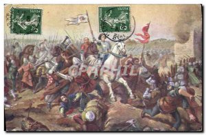 Old Postcard Jeanne d & # 39Arc Jeanne followed by his intrepid knights and s...