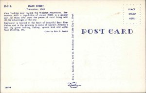 Tremonton Utah UT Main Street 1960s Street Scene Vintage Postcard