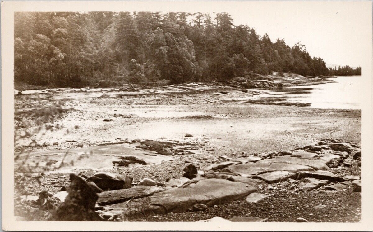 Thetis Island BC Ocean Scene Camp Columbia 1960s RPPC Postcard H25