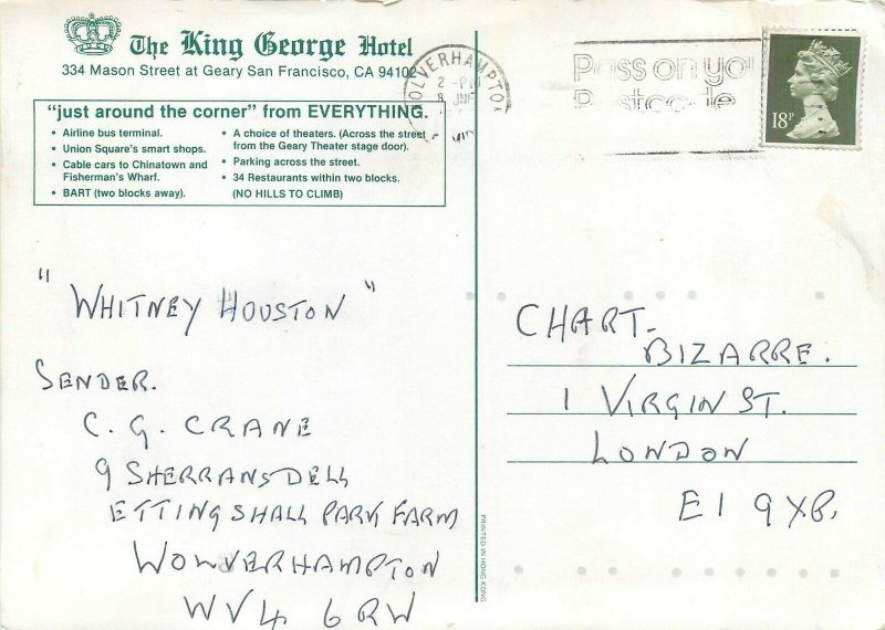 The King George Hotel San Francisco atypic format postcard