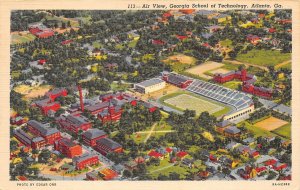 Atlanta Georgia 1944 Postcard Georgia School of Technology Aerial View