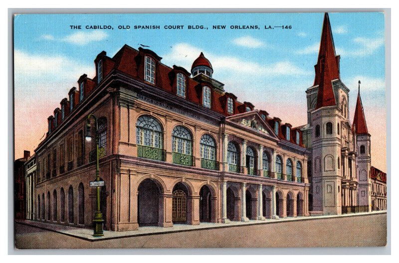 Postcard LA The Cabildo Old Spanish Court Building New Orleans Louisiana 