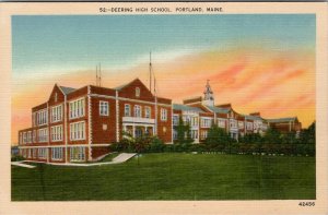 Portland Maine Deering High School Postcard Z21