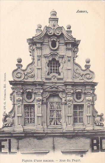 Belgium Anvers Pignon d'une maison Rue du Fagot