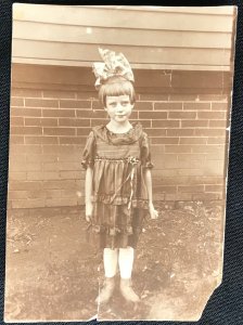 Postcard (RPPC) Unused “Young Girl” Early 1900’s (Nettie E Davis?) Tear