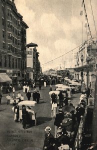 Vintage Postcard Young's Hotel and Boardwalk Crowd Atlantic City New Jersey NJ 