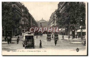 Paris Avenue of & # 39Opera -Carte Old Post