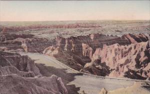 Down From The Pinnacles The Badlands Nat Monument South Dakota Hand Colored A...