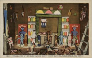 Fred Harvey Albuquerque New Mexico NM Hopi Indians Powamu Altar Vintage Postcard