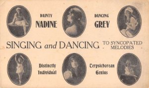 Miss Nadine Grey Singer and Dancer Performer Advertising Postcard AA47587