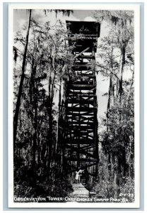 Georgia GA RPPC Photo Postcard Observation Tower Okefenokee Swamp Park c1940's