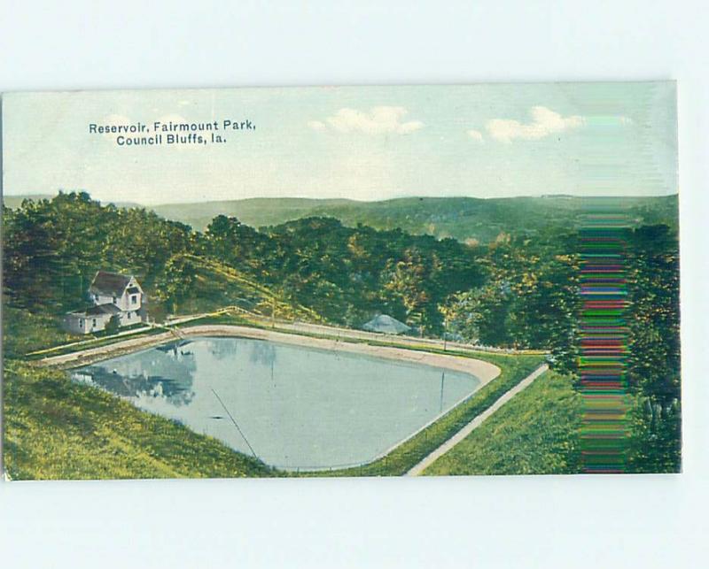 Unused Divided-Back FAIRMOUNT PARK RESERVOIR Council Bluffs Iowa IA H2729