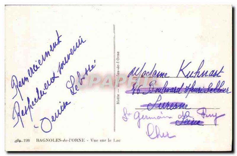 Old Postcard Bagnoles de l'Orne Lake View