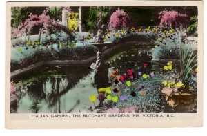 Italian Garden, Butchart`s Gardens, Victoria, British Columbia, Tinted Photo