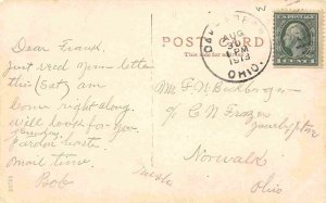 Public and High School Oak Harbor Ohio 1913 postcard