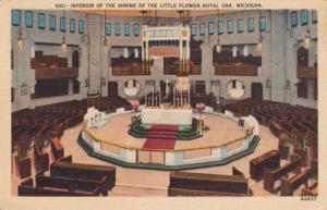 Interior of the Shrine of the Little Flower Royal Oak MI Michigan pm 1941 Linen