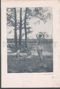 104261 NUDE RISQUE GIRL as NYMPH in Forest Vintage PHOTO Print