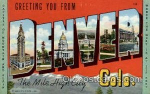 Denver, Colorado, USA Large Letter USA Town 1951 close to perfect corners, po...