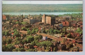 View From The Mountain, Hamilton Ontario, Vintage Chrome Aerial View Postcard