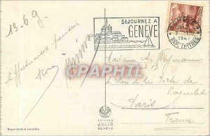 Modern Postcard Geneva Quai du Mont Blanc and City View Boat