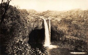 RPPC RAINBOW FALLS Hawaii Waterfall ca 1930s Vintage Postcard