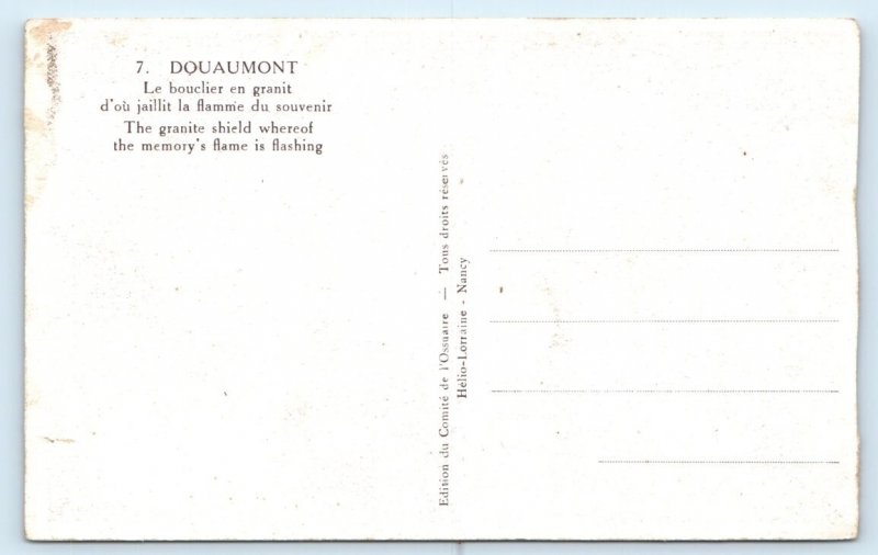 Douaumont - Granite Shield - FRANCE Postcard