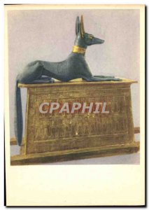 Postcard Old Tut Ank Amen & # 39s Carrying Chest Treasures Of Wood Painted An...