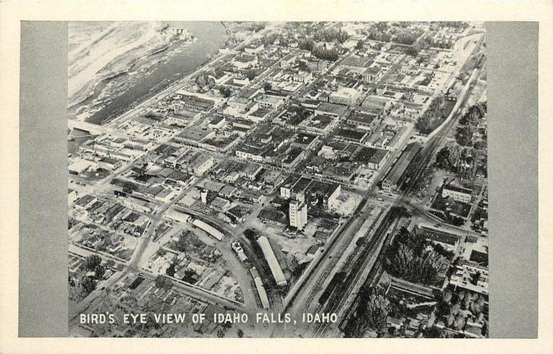 Vintage 1940s Postcard Birdseye View of Idaho Falls ID Bonneville Co. Unposted 