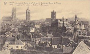 Belgium Gent Gand Panorama du Centre de la Ville avec le Chateau des Comtes d...