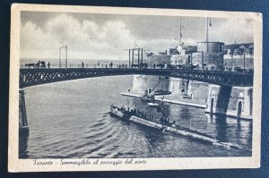 Mint Italy Real Picture Postcard Taranto U Boat Crossing The Bridge Submarines