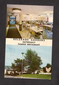 OH Belgrade Gardens Restaurant Interior Beogradska Basta Barberton Ohio Postcard