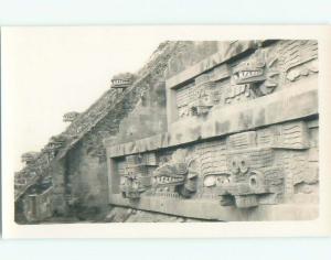 Pre-1949 rppc QUETZALCOATL TEMPLE San Juan Teotihuacan Mexico i3880