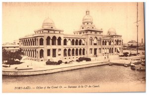 Port Said Office of the Canal Co Bureauz de la Cie du Canal Egypt Postcard