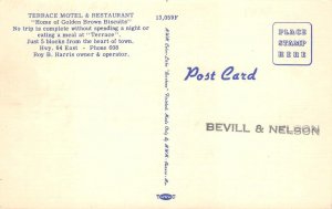 Fayetteville, Tennessee TERRACE MOTEL & RESTAURANT Roadside 1940s Linen Postcard