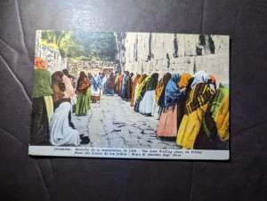 Mint Jerusalem Judaica Postcard Jewish Wailing Place on Fridays