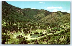 GREEN MOUNTAIN FALLS, CO Colorado ~ AERIAL VIEW c1950s EL PasoCounty Postcard