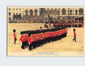 Postcard Trooping The Colour, One Of The Guards During The March Past, England