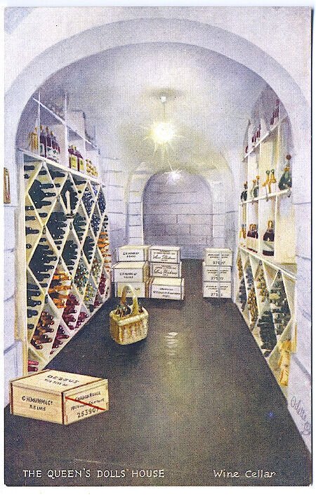 Raphael Tuck Queen's Dolls House Wine Cellar Olillette Postcard